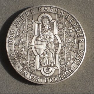1000 Years Babenberger in Austria Medal