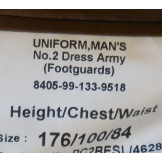 Jackets, Mans, FAD, No.2 Dress, Army All Ranks, Footguards
