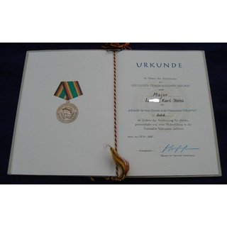 Major, 1960, Faithfull Service Medal NVA, silver/gold