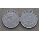 Münzen  5 Pfennig der DDR
