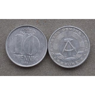 Mnzen  10 Pfennig der DDR