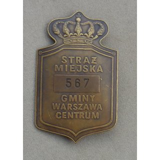 Central Warsaw Municipal Police Service Badge