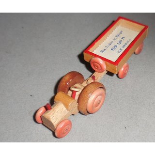 Wooden Mini-Tractor with Trailer
