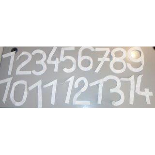 Number set,lawn sports, white 1-14