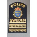 Armabzeichen, Wappen mit Rang, Polizei, Schweden, gestickt