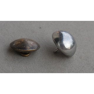 Uniform Buttons, silver, curved