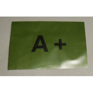 Blutgruppenschild für Schutzwesten, oliv