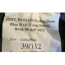 RAF/Army, Shirt Womans Working Dress, Blue, long Sleeve