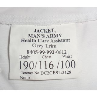 Jacket Mans Army, Health Care Assistant, grey Trim