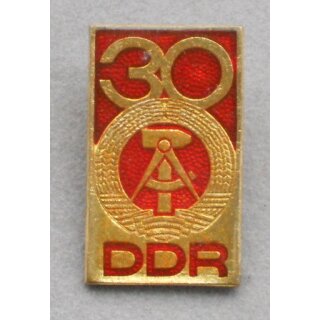 Anniversaries of the GDR 1957, 30 Years 1979, Brass, painted with Poly coating, this OK