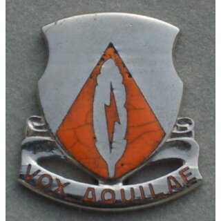 501st Signal Battalion DUI Silber, Emaille rissig