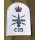 Electronic Warfare Ratings Badge White, 1 Crown, large, Chief Petty Officer