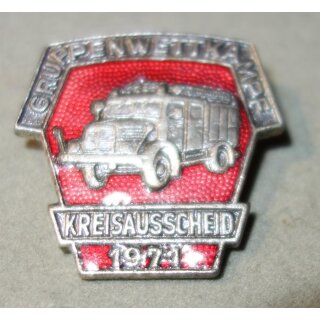 Siegeranstecknadel für Kreisauscheid Gruppenwettkampf, silber 1971