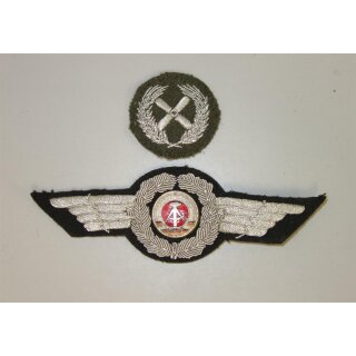 Bullion Cap Badge for Officers, Air Forces Type4, 2nd Model with Atttached State Seal, fom 1962, with Propeller