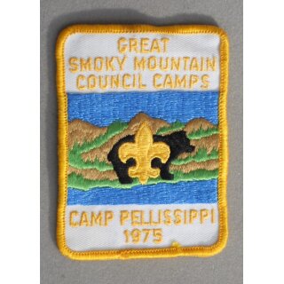 Great Smokey Mountain Council Camps - Camp Pellissippi 1975  BSA Patch partially embroidered, like new