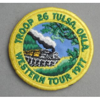 Troop 26 Tulsa Okla. - Western Tour 1977 Abzeichen BSA teilweise gestickt, neuwertig