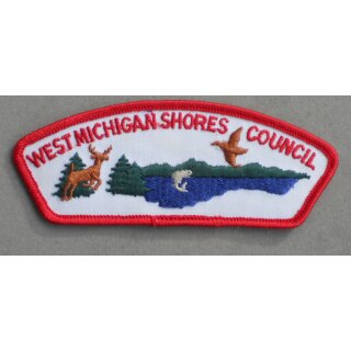 West Michigan Shores Council Abzeichen BSA Voll gestickt, neuwertig