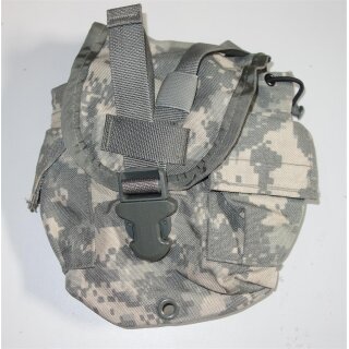 Feldflaschen- / Mehrzwecktaschetasche,  UCP-Camo gebraucht, gut bis sehr gut, Verschluss beschädigt aber nutzbar, orange