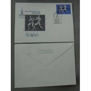 Ersttaggsbriefe, Sowjetunion #358, 21.VI.1977, 16+6k, Olympiade Moskau 1980, Boxen