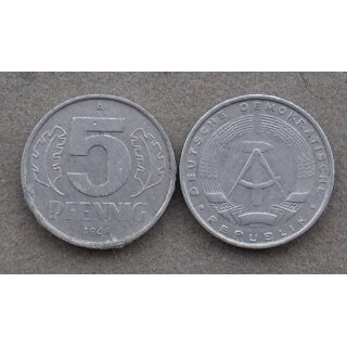 M&uuml;nzen  5 Pfennig der DDR 1977