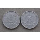 M&uuml;nzen  5 Pfennig der DDR 1977