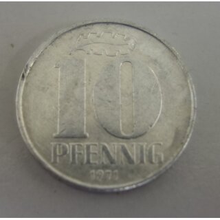 M&uuml;nzen  10 Pfennig der DDR 1971