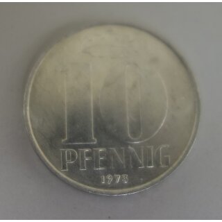 Coins,  10 Pfennig of the GDR 1973
