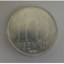 Coins,  10 Pfennig of the GDR 1973