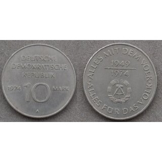 M&uuml;nzen 10 Mark der DDR 1974, 25 Jahre DDR