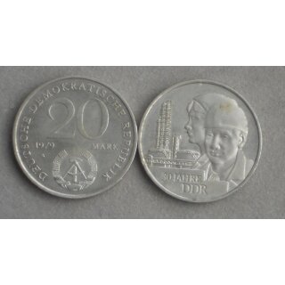 Coins, 20 Marks of the GDR 1979, 30th Anniversary of the GDR