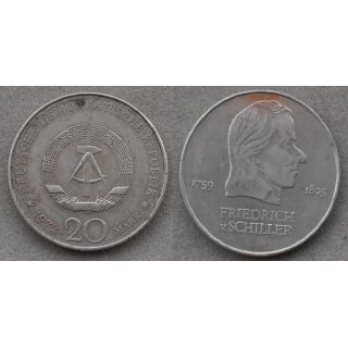 M&uuml;nzen 20 Mark der DDR 1972, Friedrich Schiller