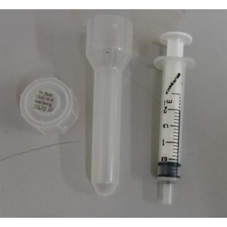 Spritze in Schutzbeh&auml;lter, Schweden 5er Pack, unbenutzt, Deckel offen