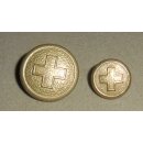 Swiss Uniform Button Plastic, grey, Metal Eyelet, 16mm
