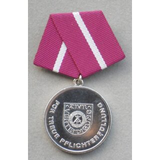 Medaille f&uuml;r treue Pflichterf&uuml;llung in der ZV, silber 278b, 1987-88