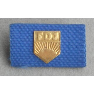 Arthur Becker Medal of the FDJ in gold Ribbon Bar, small Attachment, ready to wear