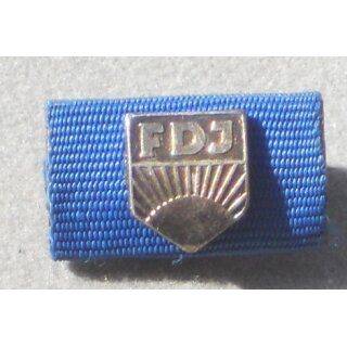 Arthur Becker Medal of the FDJ in silber Ribbon Bar, large Attachment, ready to wear, Silver plated