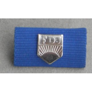 Arthur Becker Medal of the FDJ in silber Ribbon Bar, small Attachment, ready to wear, Nickel plated