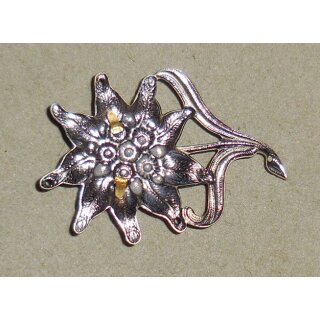 Gebirgsj&auml;ger Edelwei&szlig; M&uuml;tzenabzeichen Metall, gebraucht