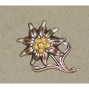 Gebirgsj&auml;ger Edelwei&szlig; M&uuml;tzenabzeichen Metall, gebraucht