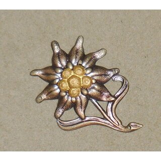 Edelweiss Mountain Troops Cap Badge Metal, new, with additional Pins