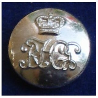 The Royal Horse Guards Buttons Anodised/ Brass, QEC, 25L - 16mm, used