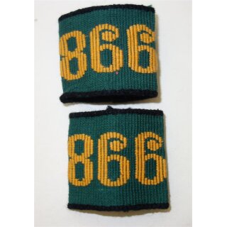 Schlaufen Ord. 1949, 866. Infanteriebataillon Stabskompanie, schwarz, Set