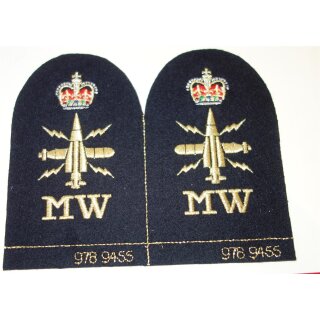 Mine Warfare Ratings Badge Lurex, 1 Crown, small, Chief Patty Officer, NSN 8455-99-978-9455, Pair