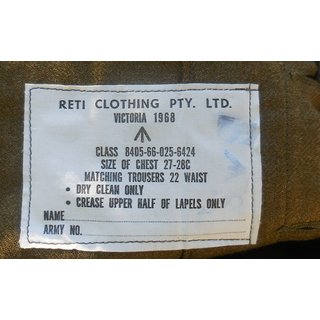 Jacket, Mans, Battle Dress Blouse, 1960er Jahre