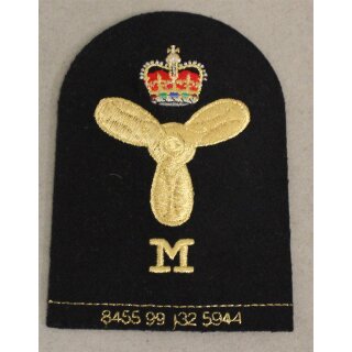 Marine Engineering Mechanic (mechanical) Ratings Badge Lurex, 1 Crown, large, Petty Officer, NSN 8455-99-132-5944