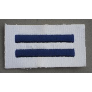 Dienstrangabzeichen Stabsmatrose blau auf wei&szlig;, Kunstseide