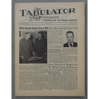Tabulator - Tempelhof Air Base Weekly - Berlin Vol.4 No.39, 9 October 1954