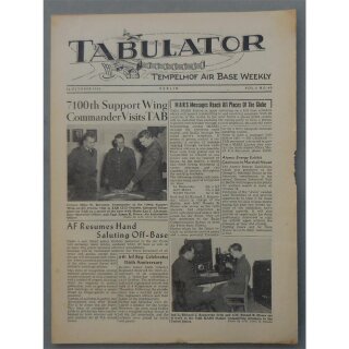 Tabulator - Tempelhof Air Base Weekly - Berlin Vol.4 No.40, 16 October 1954