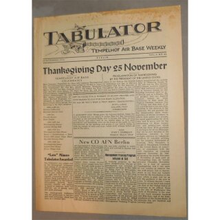 Tabulator - Tempelhof Air Base Weekly - Berlin Vol.4 No.45, 20 November 1954