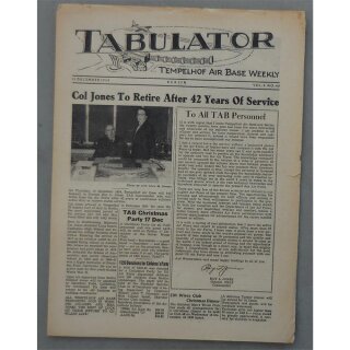 Tabulator - Tempelhof Air Base Weekly - Berlin Vol.4 No.48, 11 December 1954